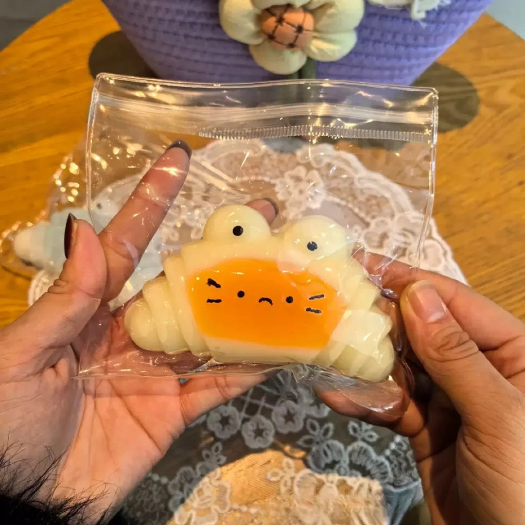 Cute Croissant Squishy Toy Food Grade Silicone Stress Relief Sensory Fidget Toy for Adults Kids Decompression Toy