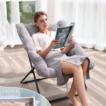 Folding Lounge Chair Recliner for Indoor Outdoor Balcony Patio Garden Comfortable Relaxation Nap Home Office Living Room
