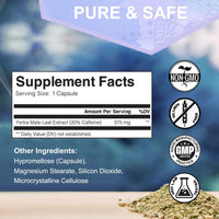 WINYEL Yerba Mate Capsules  75mg Natural Caffeine Per Capsule  Natural Plant-Based Energy & Focus Support  Supports Mental Clarity & Digestive Wellness Gut Health  60 Capsules