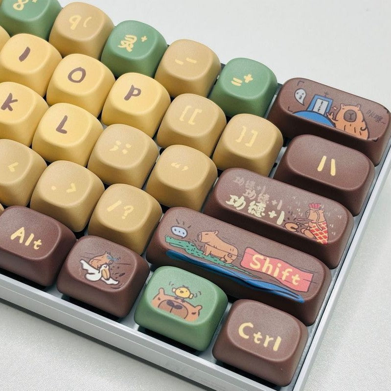Capabala PBT Girl MOA Height Mechanical Keyboard Keycaps 130 Key Set