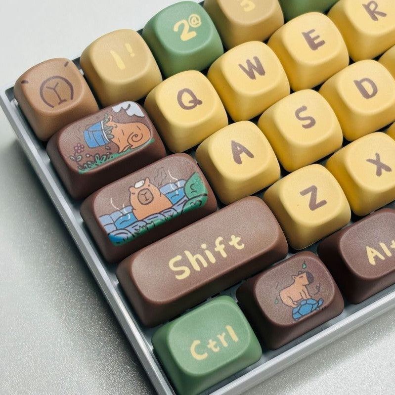 Capabala PBT Girl MOA Height Mechanical Keyboard Keycaps 130 Key Set