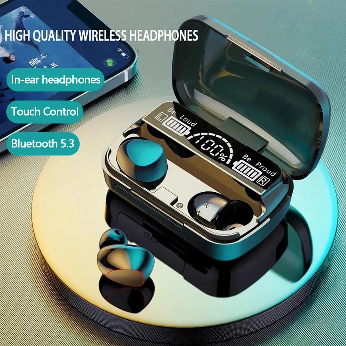 1 Set (Charging Case + 2 Headphones) |G20 True Wireless Earbuds 5.3 Headphones, In-Ear Earbuds with HD Mic, 60H Playtime Earbuds