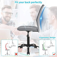 Ergonomic Desk Chair, Mid Back Mesh Chairs, Height Adjustable Office Chair, Home Office Modern Task Computer Chairs, No Armrest