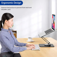 360 Rotating Laptop Stand, Ergonomic Adjustable Riser Holder for 10-15.6" Notebooks Compatible with Air, Pro, Dell, HP