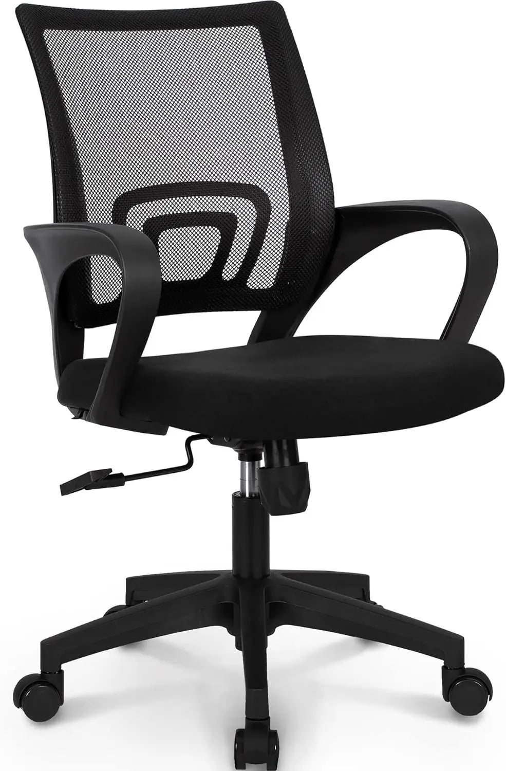 NEO CHAIR Black Mesh Gaming Office Chair Mid Back Lumbar Support Adjustable Height Swivel For Home Computer Desk Task