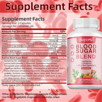 Blood Sugar Blend - Cardiovascular Support, Promote Blood Circulation, Enhance Immunity Supplement - 120 Capsules