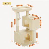 Multi-Level Cat Tree Tower with Sisal Scratching Posts Soft Padded Perch Large Cat Condo for Indoor Kitten Bed House Cat Toys