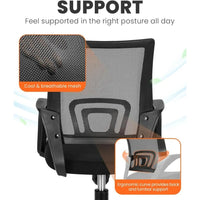NEO CHAIR Black Mesh Gaming Office Chair Mid Back Lumbar Support Adjustable Height Swivel For Home Computer Desk Task