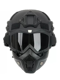 Military Tactical Full Face Helmet MICH ABS - Detachable Goggles & NVG Bracket for Riot Airsoft CS Outdoor Wargame Protective Ge