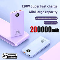 200000mAh Power Bank Super Fast Charging Portable Long Endurance Power Bank Digital Display Battery For iPhone Samsung