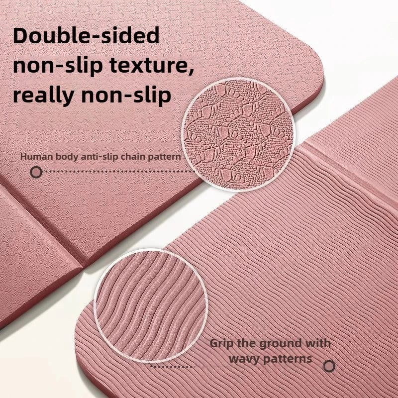 Eco-Friendly TPE Foldable Yoga Mat Double-Sided Non-Slip Travel Fitness Exercise Mat for Pilates and Floor Workouts