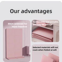 Eco-Friendly TPE Foldable Yoga Mat Double-Sided Non-Slip Travel Fitness Exercise Mat for Pilates and Floor Workouts