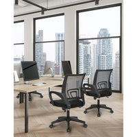 NEO CHAIR Black Mesh Gaming Office Chair Mid Back Lumbar Support Adjustable Height Swivel For Home Computer Desk Task