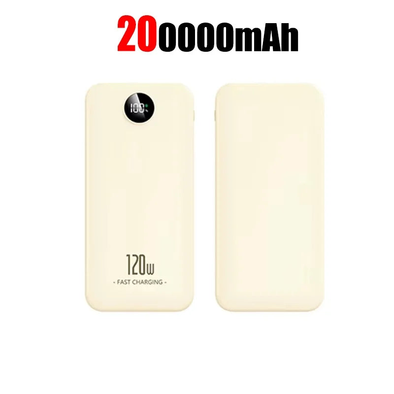 200000mAh Power Bank Super Fast Charging Portable Long Endurance Power Bank Digital Display Battery For iPhone Samsung