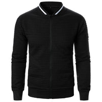 Men s Casual  Fit Zipper Up Lightweight Stand Collar Jacket Spring Fall Coat with Contrast Color Detail