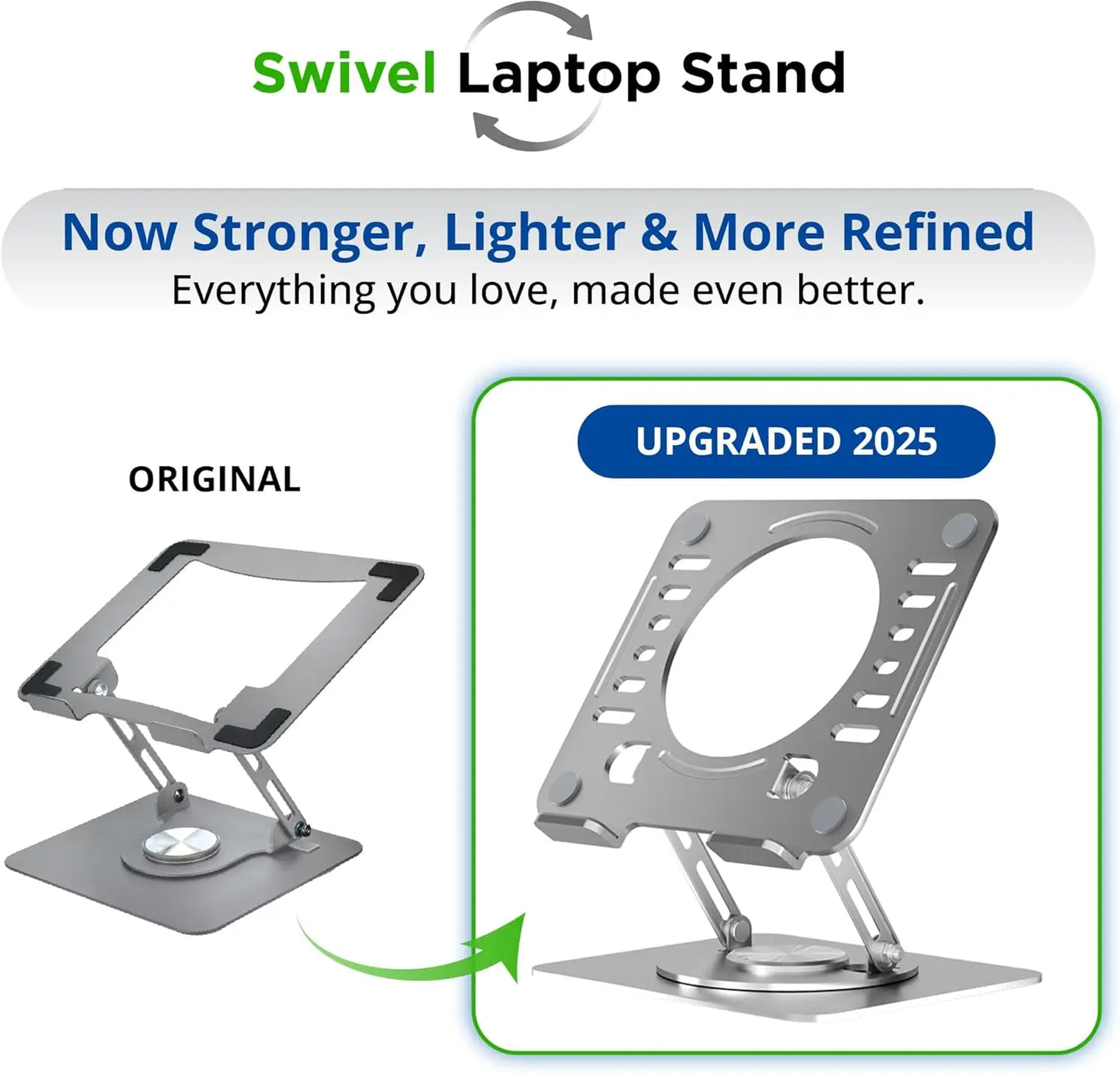 Adjustable Swivel Laptop Stand with 360 Rotation, Portable Desk Holder for Home Office Ergonomic Supplies