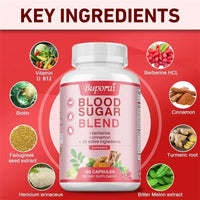Blood Sugar Blend - Cardiovascular Support, Promote Blood Circulation, Enhance Immunity Supplement - 120 Capsules