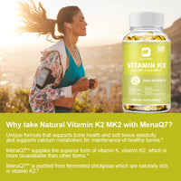 BEWORTHS Vitamin K2 Capsules Support Healthy Bones & Arteries Healthy Brain Cardiovascular Health Calcium Absorption non-GMO