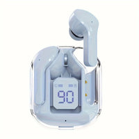 Transparent Wireless Earbuds Bluetooth 5.3, ENC Noise Canceling In-Ear Headphones with HiFi Stereo, LED Display Charging Case
