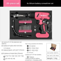 Hi-Spec 92-Piece Pink Home Tool Box Set, Multi-Function Hand Repair Kit with Hammer Cordless Power Drill Combo for Household DIY