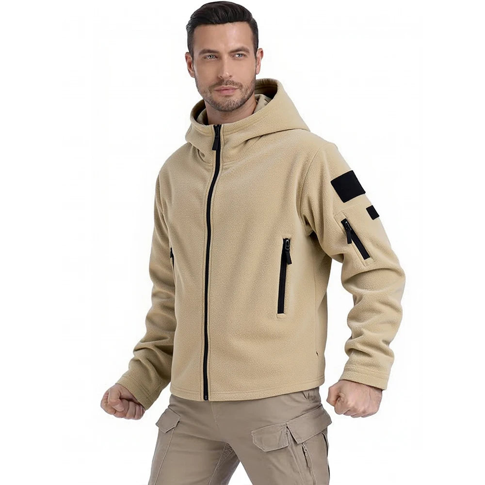 Men's Winter Fleece Jackets Coats Tactical Hiking Jackets Outdoor Camping Trekking Multi Pockets Work Outwear Climbing Overcoat