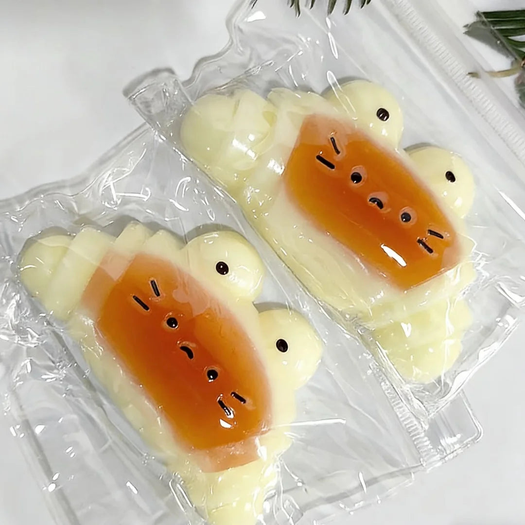 Cute Croissant Squishy Toy Food Grade Silicone Stress Relief Sensory Fidget Toy for Adults Kids Decompression Toy