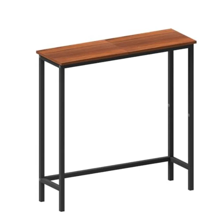 Narrow Console Table 29.5" Slim Entryway Table Sofa Stand Hallway Shelf for Hallway Bedroom Living Room Foyer Canyon Walnut