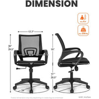 NEO CHAIR Black Mesh Gaming Office Chair Mid Back Lumbar Support Adjustable Height Swivel For Home Computer Desk Task