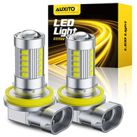 AUXITO 2x Mini Size H11 H16(JP) LED Fog Lights 6500K White H8 H9 9006/HB4 H10 LED Driving Lamp Bulbs 3000K Yellow DRL With Lens