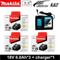 Makita 18V battery5.0Ah 6.0Ah power tool battery BL1860B BL1850B rechargeable battery for All Cordless Power Tool Accessories