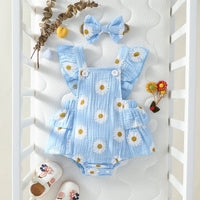 Baby's  Lovely Cute Girls Summer Sleeveless Printing Daisy  Japan&Korean Jumpsuits
