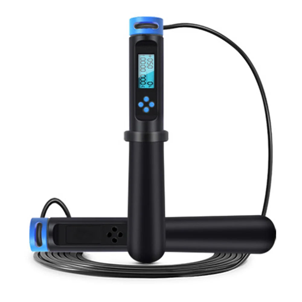 Fitness Skipping Rope Adjustable Digital LCD Counting Calorie Timer Weight Setting Jump Rope Exercise Training Gym Sports