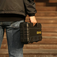 DEKO DKMT62 Hand Tool Kit, CR-V&S2 Material for Professional Car Repairing Ratchet Socket Wrench Set with Bit Socket