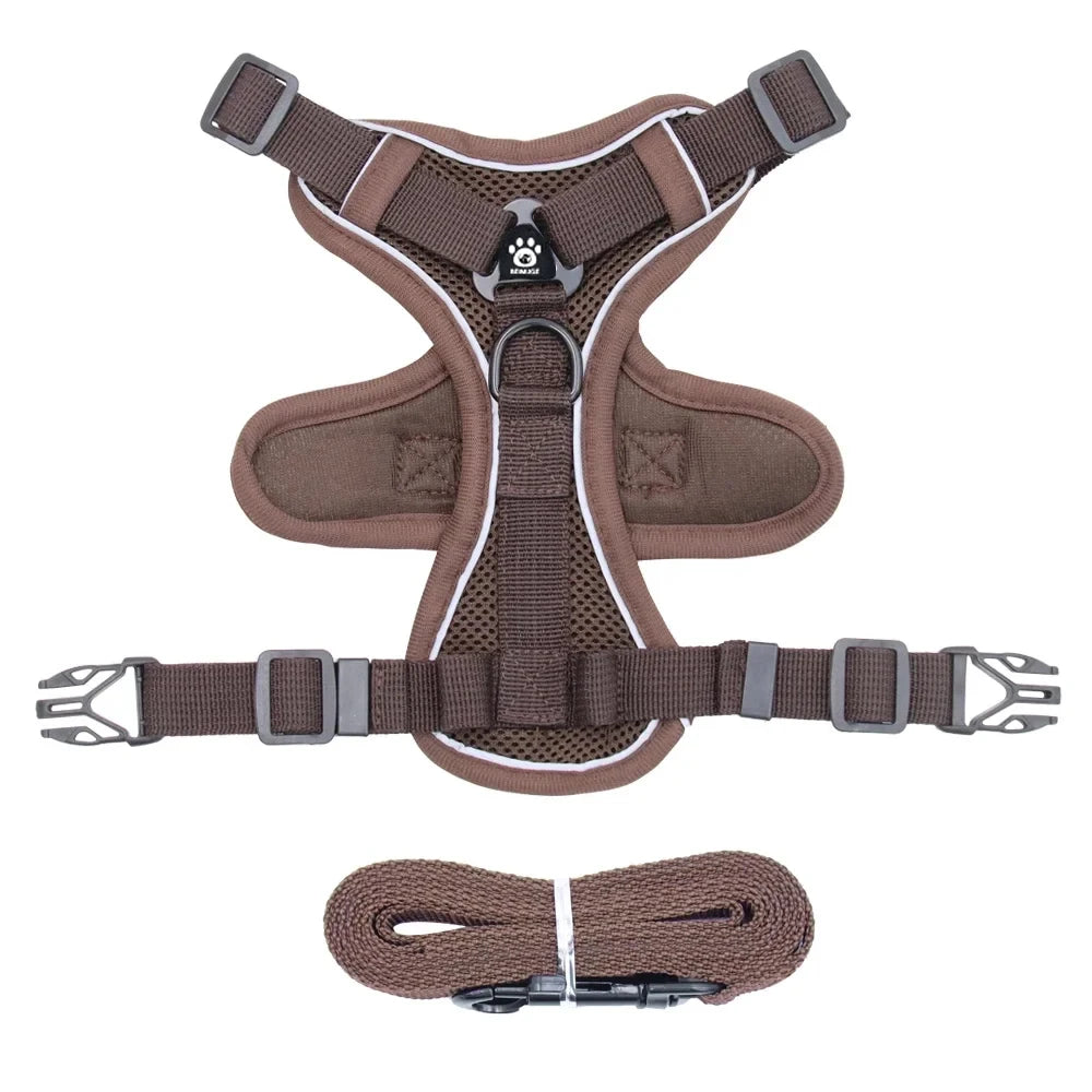 Fashion Reflective Cat Harness and Leash Sets Breathable Mesh Pet Harnesses for Small Dogs Cats Kitten Accessories collier chat