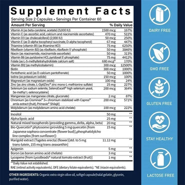 Two-Per-Day Multivitamin Supplements - Heart Health Supports Shiny Hair and Healthy Skin, Support Immune Function - 120 Capsules
