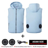 Summer Sport Fan Air Condition Cool Man Woman Travel Ultralight Brand Outdoor Vest Clothes Jacket Sun Windbreaker Fishing Worker
