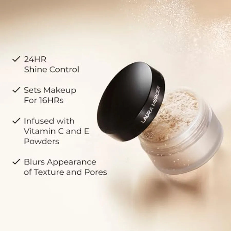 Laura Mercier Translucent Loose Setting Powder 24HR Shine Control Soft Matte Finish Infused with Vitamins C+ E Long-Lasting Wea