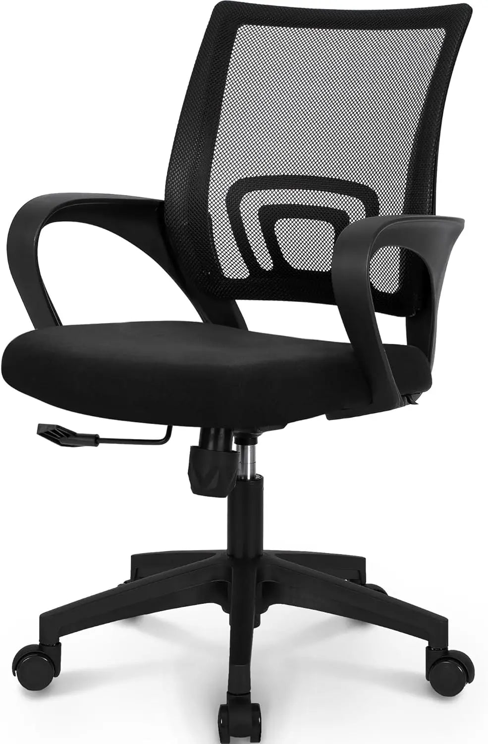 NEO CHAIR Black Mesh Gaming Office Chair Mid Back Lumbar Support Adjustable Height Swivel For Home Computer Desk Task