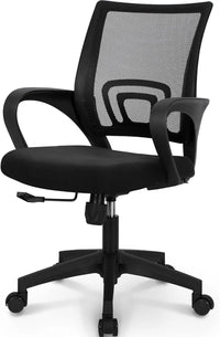 NEO CHAIR Black Mesh Gaming Office Chair Mid Back Lumbar Support Adjustable Height Swivel For Home Computer Desk Task