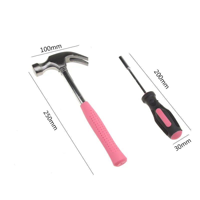 FATCOOL 39 Piece DIY Household Home Hand Tool Set Screwdrivers Pliers Hammer Wrenches Measure Tape Band Hard Storage Box