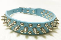Adjustable Leather Pet Dog collar Neck Strap Supplies PU Leather Punk Rivet Spiked Dog Collar Pet Collars For Small Dog Cat
