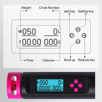 Fitness Skipping Rope Adjustable Digital LCD Counting Calorie Timer Weight Setting Jump Rope Exercise Training Gym Sports