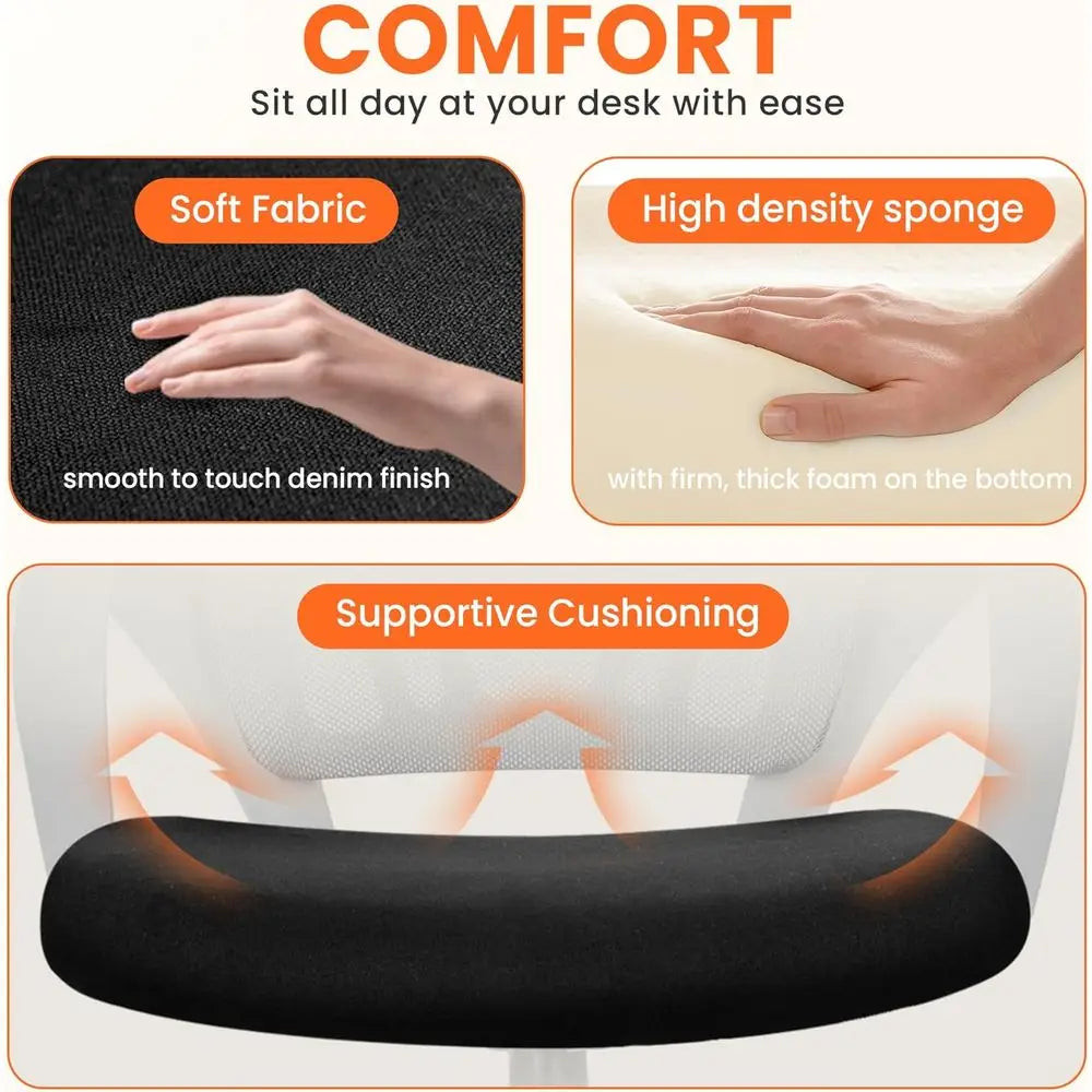 Ergonomic Mesh Gaming Chair with Adjustable Height, Lumbar Support, and Swivel for Comfortable Use