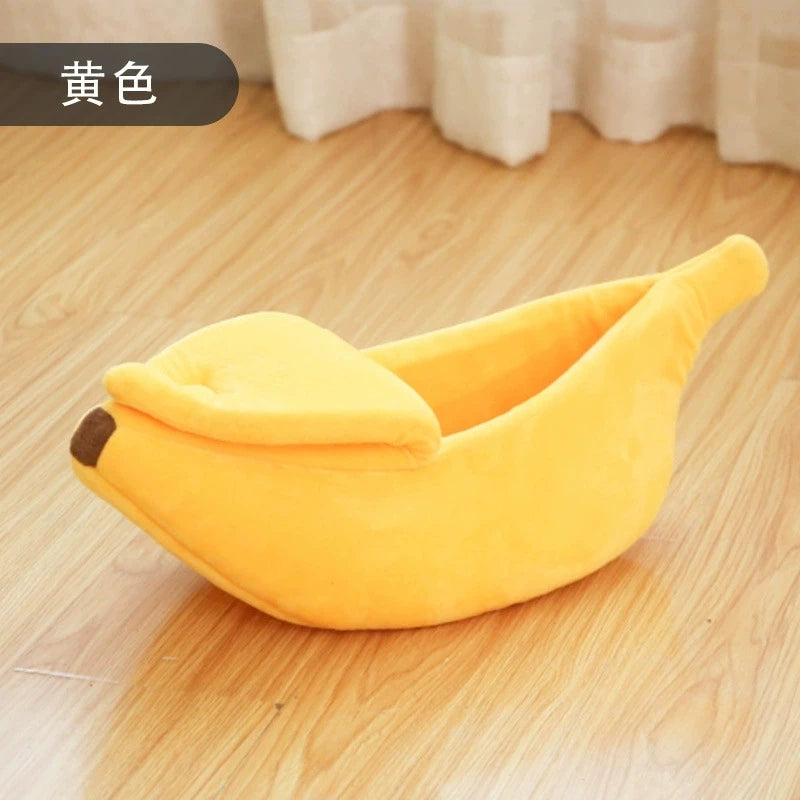 Banana Cat Bed House Funny Cute Cozy Cat Mat Beds Warm Durable Portable Pet Basket Kennel Dog Cushion Cat Supplies Multicolor