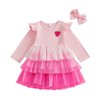 Adorable Baby Girls Valentine s Day 2 Piece Set with Heart Print Long Sleeve Top and Leggings Matching Headband Included