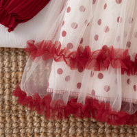 Autumn New Christmas Party Baby Girl Dress, Cute Polka Dot Children'S Clothing Suitable for Babies Aged 6 Months To 3 Years Old