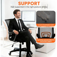 Ergonomic Mesh Gaming Chair with Adjustable Height, Lumbar Support, and Swivel for Comfortable Use