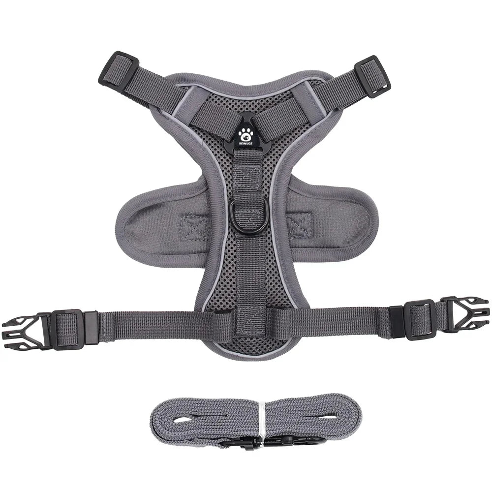Fashion Reflective Cat Harness and Leash Sets Breathable Mesh Pet Harnesses for Small Dogs Cats Kitten Accessories collier chat