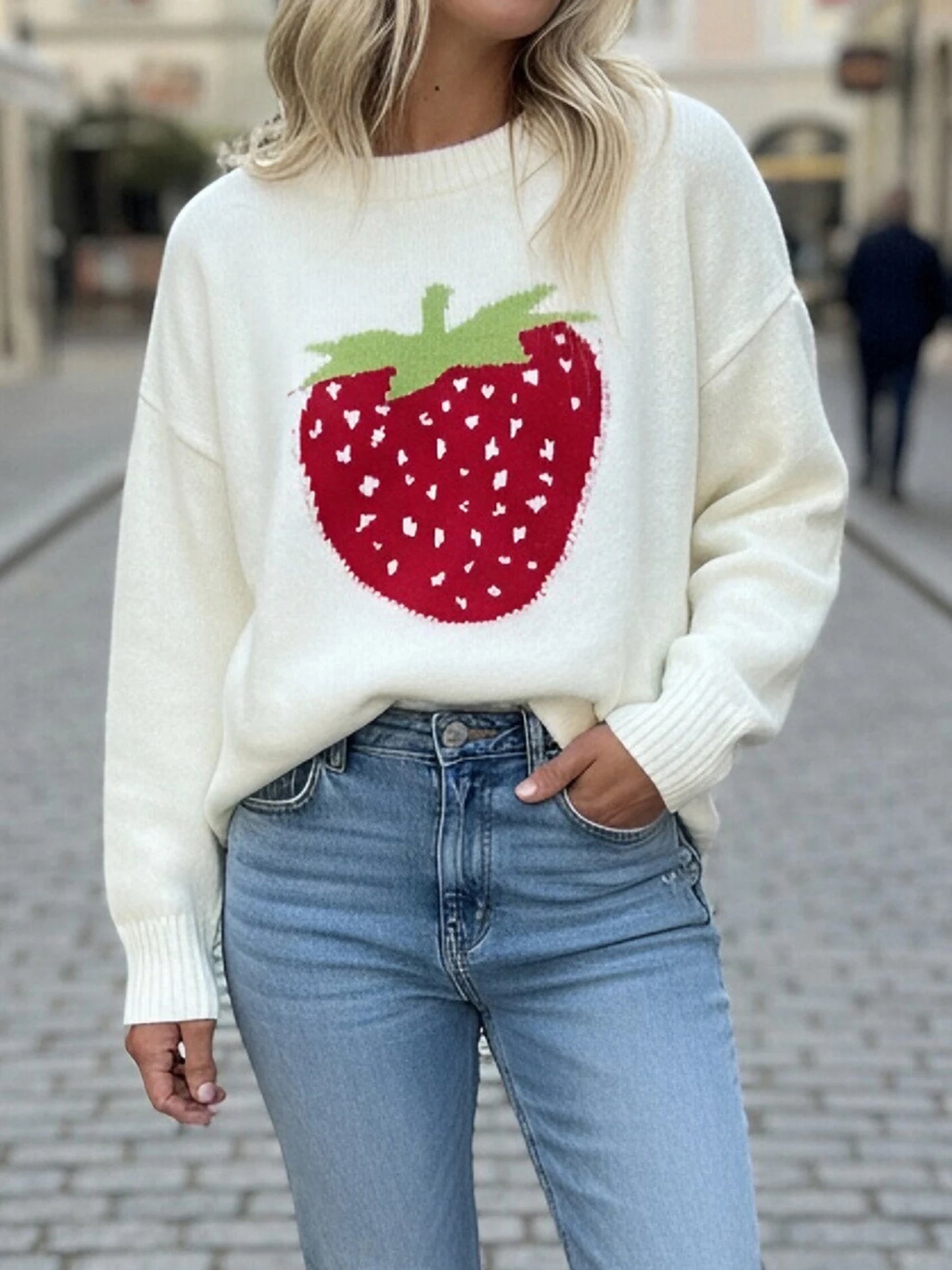 Women Cable Knit Sweater Long Sleeve V-Neck Cozy Pullover Sweater for Autumn Winter Fashion Warmth Comfort Stylish