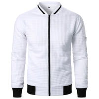 Men s Casual  Fit Zipper Up Lightweight Stand Collar Jacket Spring Fall Coat with Contrast Color Detail